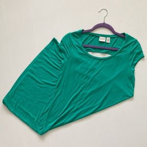 Zenergy by Chicos knit long top open back short sleep rayon/spandex blend light